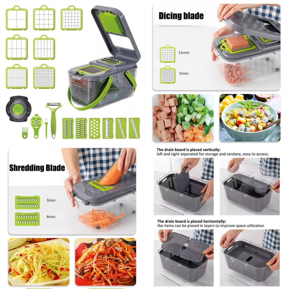 Vegetable Chopper 16 Pcs Set Manual