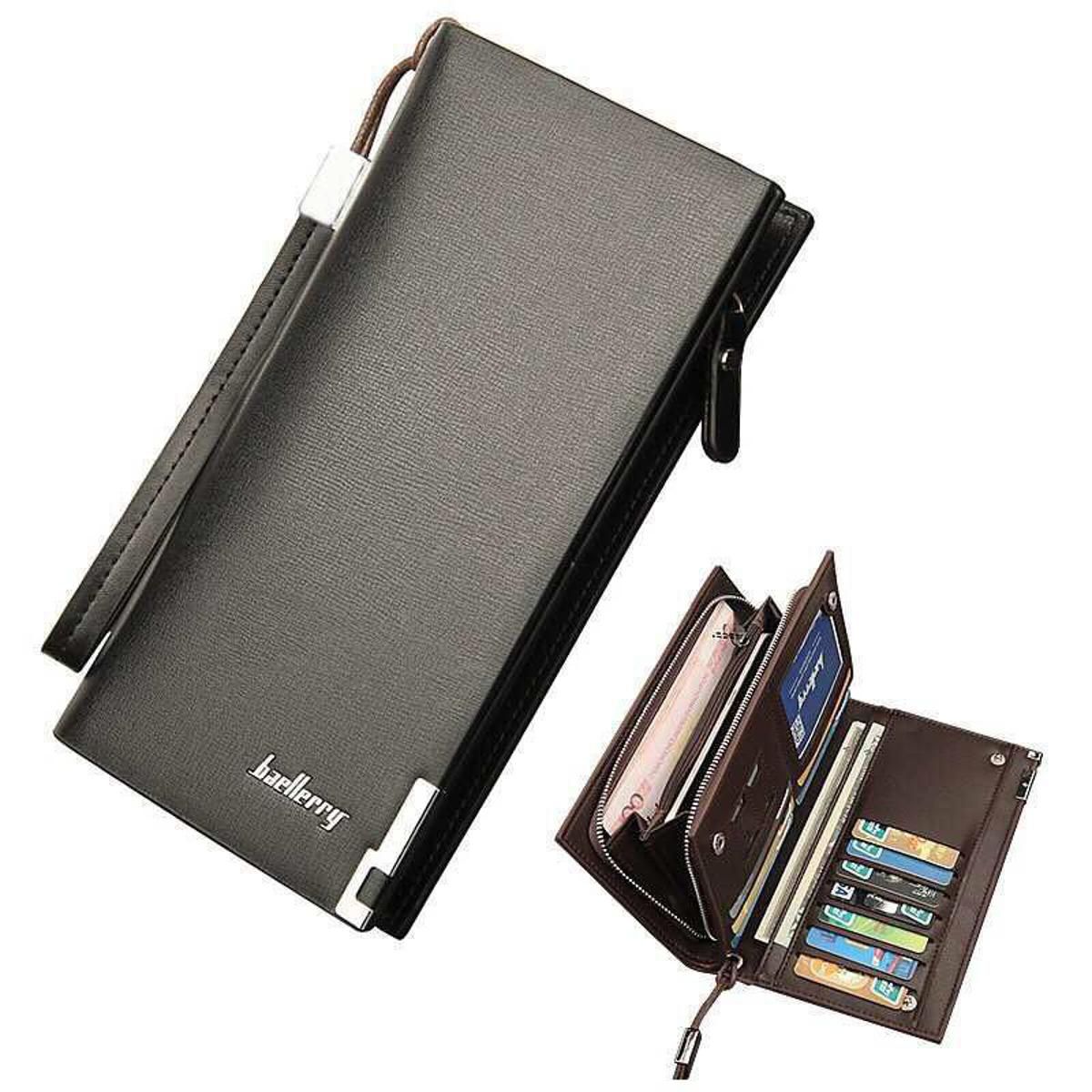 Long Wallet Slim Multi Pocket  Leather