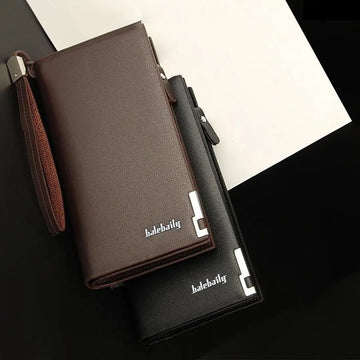 Long Wallet Slim Multi Pocket  Leather