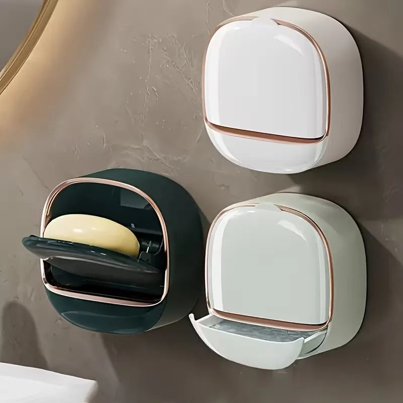 1PC Soap Box Wall Mounted Light Luxury Soap Holder