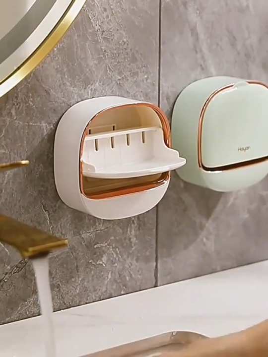 1PC Soap Box Wall Mounted Light Luxury Soap Holder