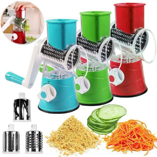 3-in-1 Manual Rotary Vegetable Cutter & Grater