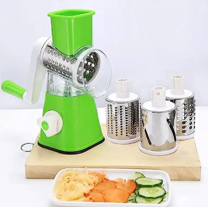 3-in-1 Manual Rotary Vegetable Cutter & Grater