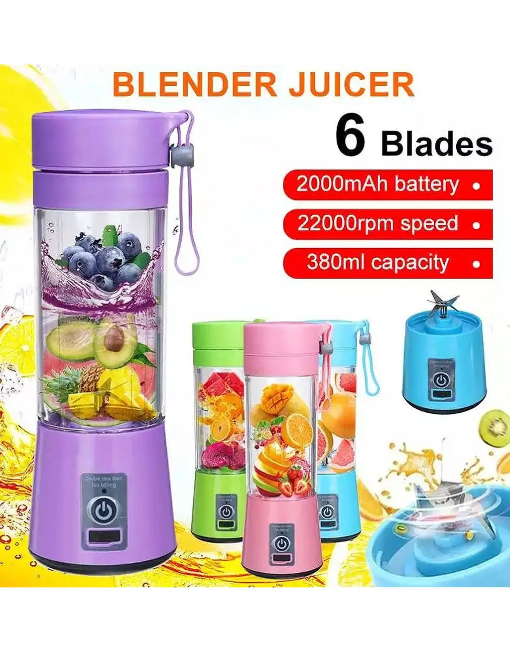 Portable 6 blade  USB blander